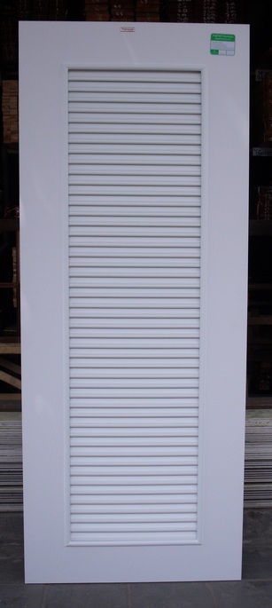 ประตูupvc(ไวนิล) ขนาด80x200ซม.เกล็ดตลอด สำหรับห้องน้ำ ห้องเก็บของ